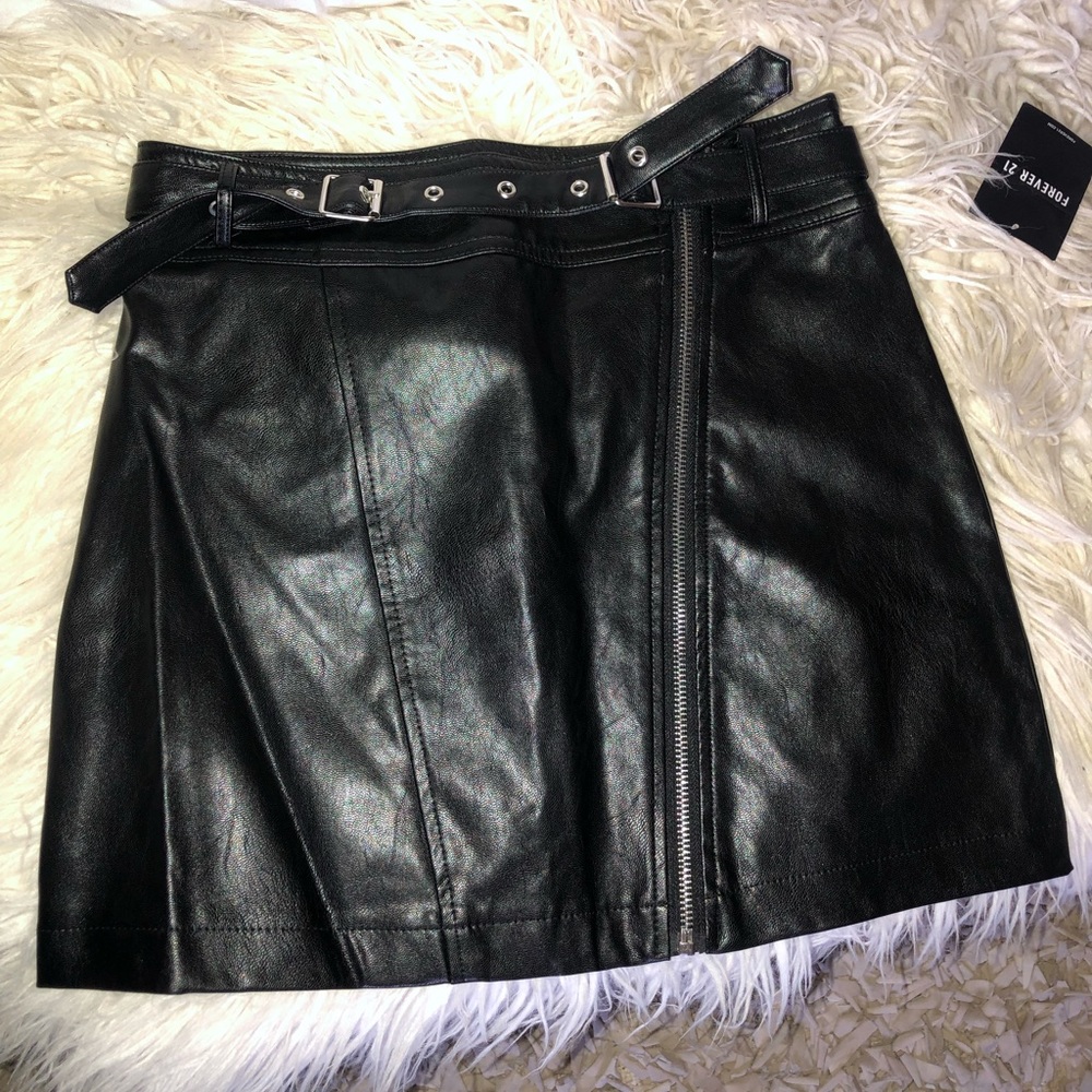Black leather skirt